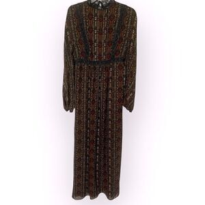 Max Studio Olive Green, Burgundy Long Sleeved Maxi Dress, NWOT